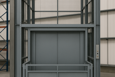 Grijzen industriele goederenlift