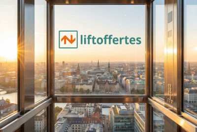 Afbeelding van een personenlift met liftoffertes logo